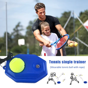 

Heavy Duty Tennis Training Aids Tool With Elastic Rope Ball Practice Self-Duty Rebound Tennis Trainer Partner Sparring Device
