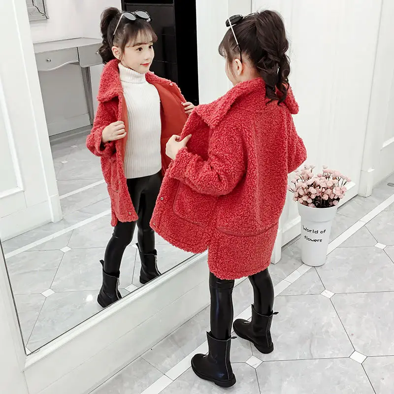 Куртка для девочек плотная теплая детская одежда на осень и зиму детская длинная куртка для маленьких девочек, верхняя одежда, пальто, для малышей 110-160