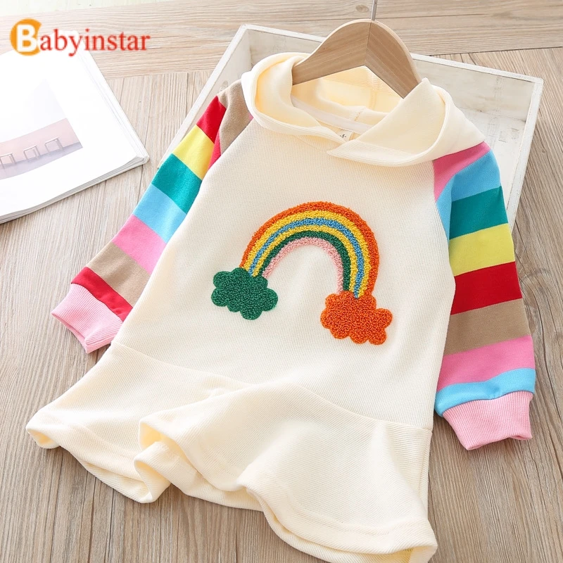 Babyinstar/Детские вечерние платья радужного цвета платье принцессы для девочек