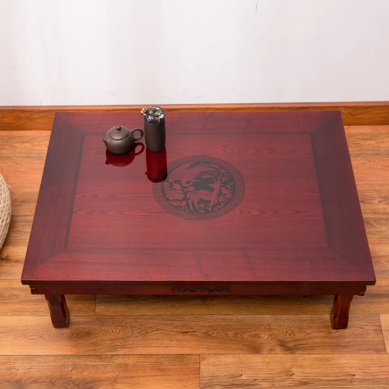 Us 126 65 15 Off Rectangle 80x60cm Korean Dining Table Folding Legs Dining Room Furniture Asain Traditional Style Foldable Wood Carved Ding Table In