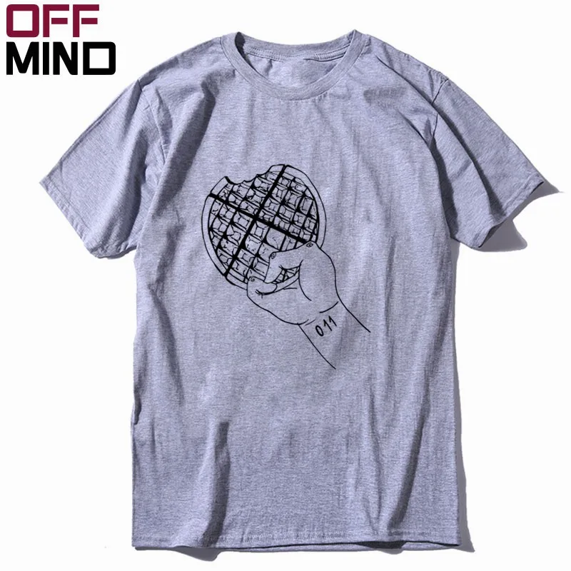 ST0203OM-GREY OFF MIND, хлопок, летняя свободная Мужская футболка с принтом «странные вещи», Повседневная крутая Мужская футболка с круглым вырезом, футболка с коротким рукавом, Мужская футболка - Цвет: ST0203OM-GREY