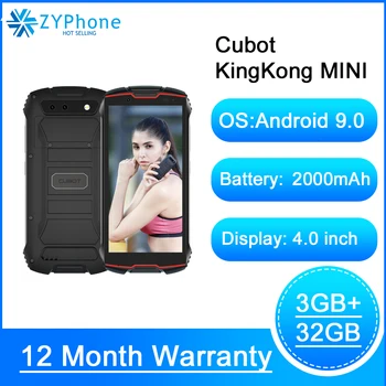 

Cubot KingKong MINI 4" QHD 18:9 Screen Rugged Phone Waterproof 2000mAh 4G LTE Dual-SIM 3GB 32GB Android 9.0 Rear Camera 13MP