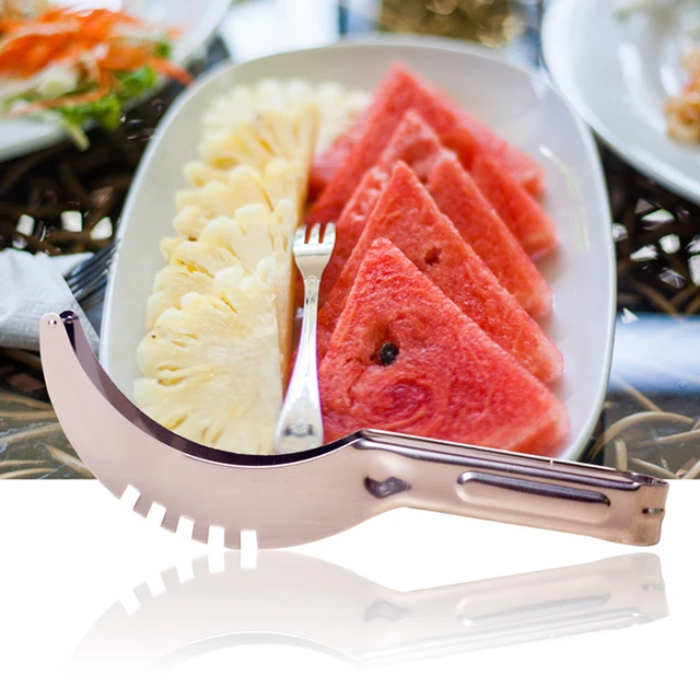 1pcs Stainless Steel Watermelon Slicer Cutter Knife Corer Fruit Tools Kitchen Accessories Gadgets Watermelon Spoons 5