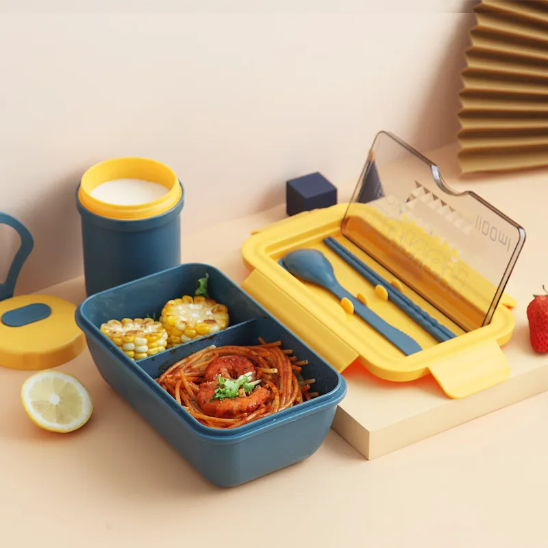 

1100ml Lunch Box Eco-Friendly Food Container Wheat Straw Material Microwave Dinnerware Food Storage Container Lunchbox