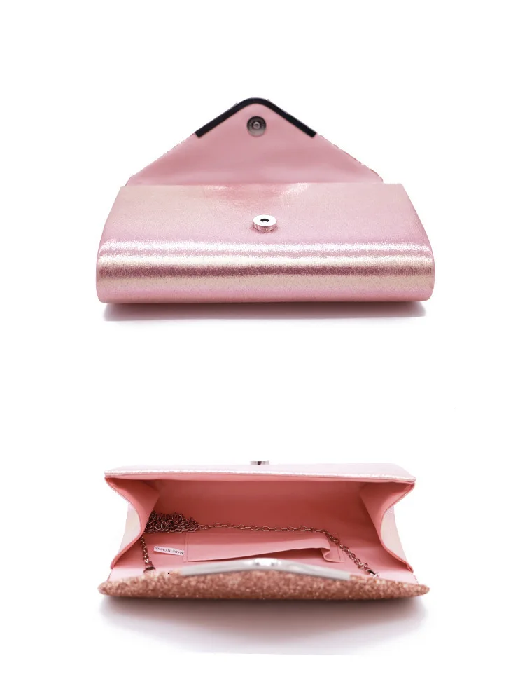 Luxury Fashion Shiny Diamond Synthetic Leather Clutch Bag Women Party Envelope Design Chain Shoulder Handbag