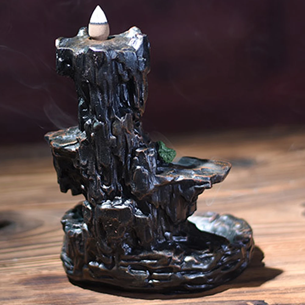 Mountain Waterfall Backflow Censer Incense Burning Candle Aromatherapy Furnace Cone Diffuser Holder Home Decor