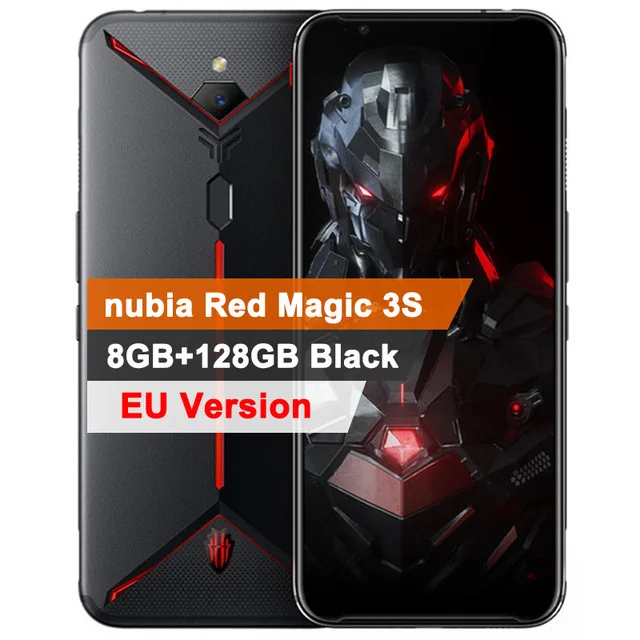 Глобальная версия оригинала zte nubia Red Magic 3S мобильный телефон 6,6" Snapdragon 855 плюс отпечаток пальца FastCharge игра мобильный телефон - Цвет: 8G 128G Black
