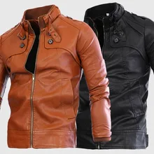 Осенняя и зимняя одежда для мужчин, локомотивное кожаное пальто, стоячий воротник, 4 кнопки, повседневная мужская одежда, мужская куртка, пальто