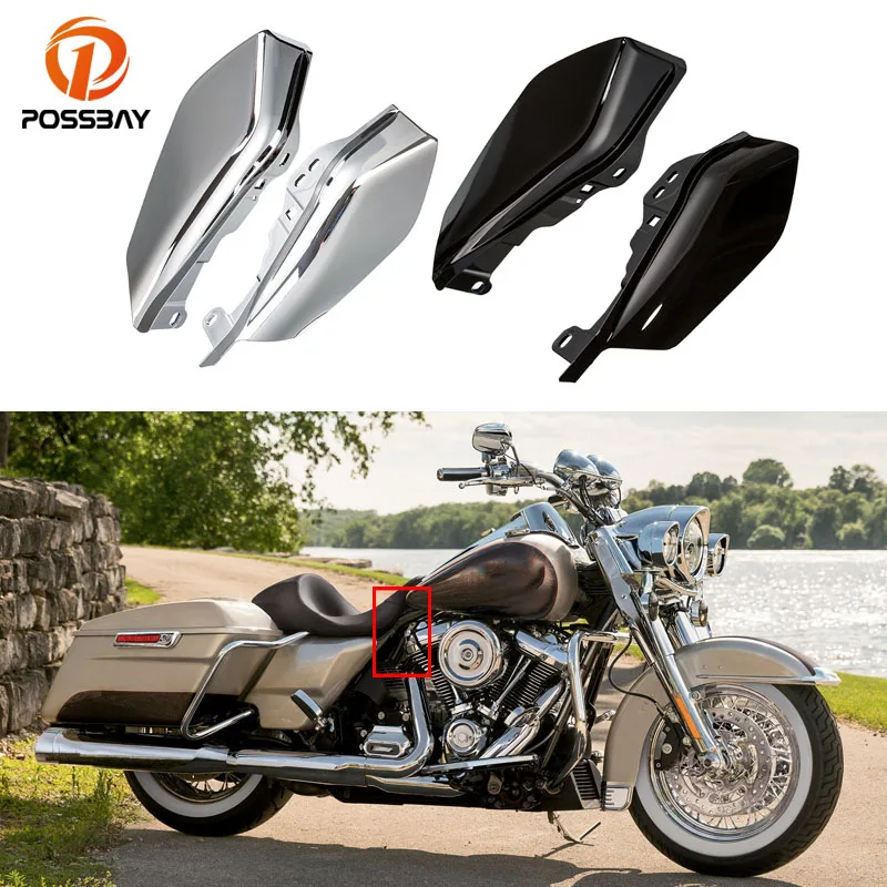 Motorcycle Gloss Black Chrome Air Heat Deflector Heat Shield Antiscald