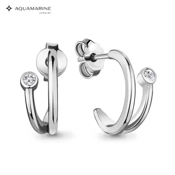 

AQUAMARINE stud with cubic, silver 925