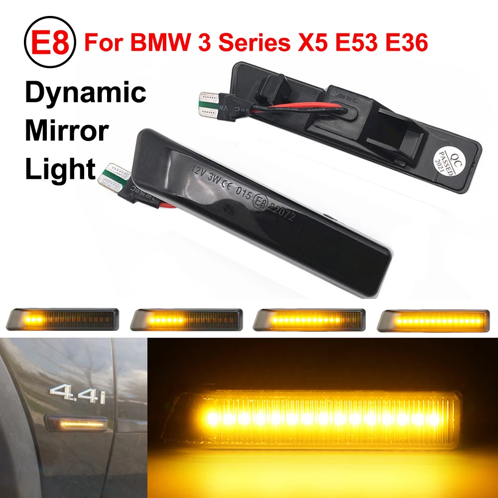 2PCS LED Dynamic Side Marker Turn Signal Light 63132492179 63132492180 63137164491 63137164492 For BMW X5 E53 E36 | Автомобили и