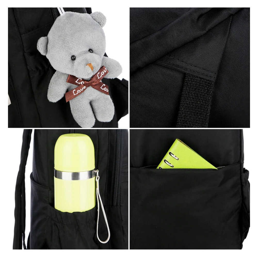 Korean Style Canvas Backpack For Women Simple Fashion Youth Travel Bagpack Leisure School Bag Tote For Teen Girl Shoulder Bag