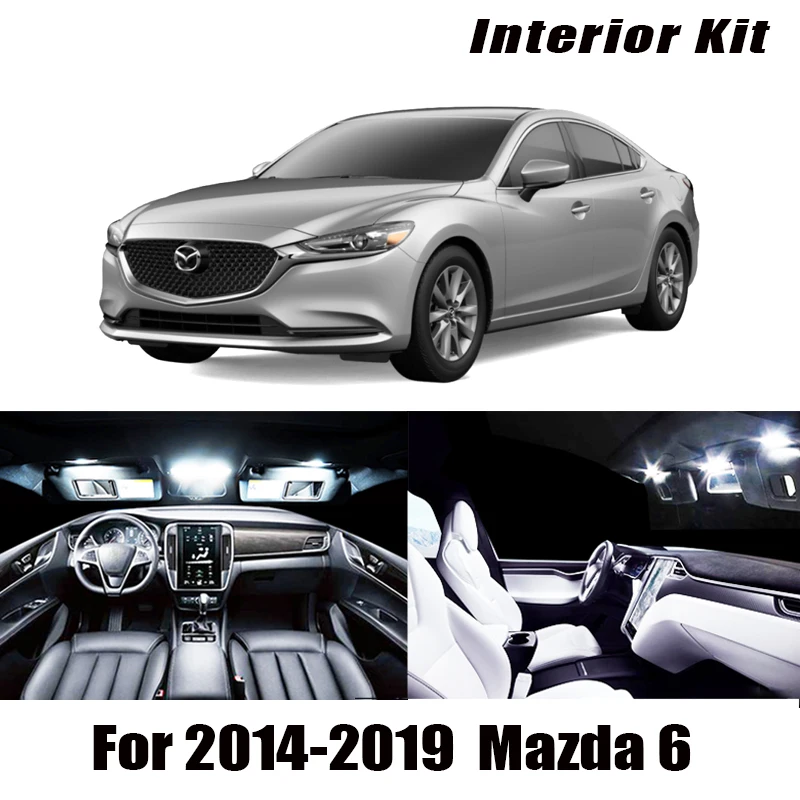 Светодиодный светильник посылка для салона автомобиля 9 шт. без ошибок белый Mazda 6