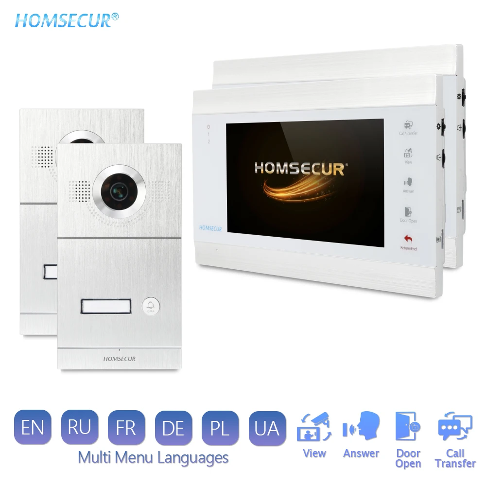 Умный дверной звонок HOMSECUR устройство для домашнего/плоского аудио с монитором 7