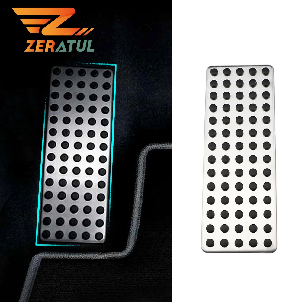 ZeratulAutoStainlessSteelCarFootRestPlateFootrestPedalCover