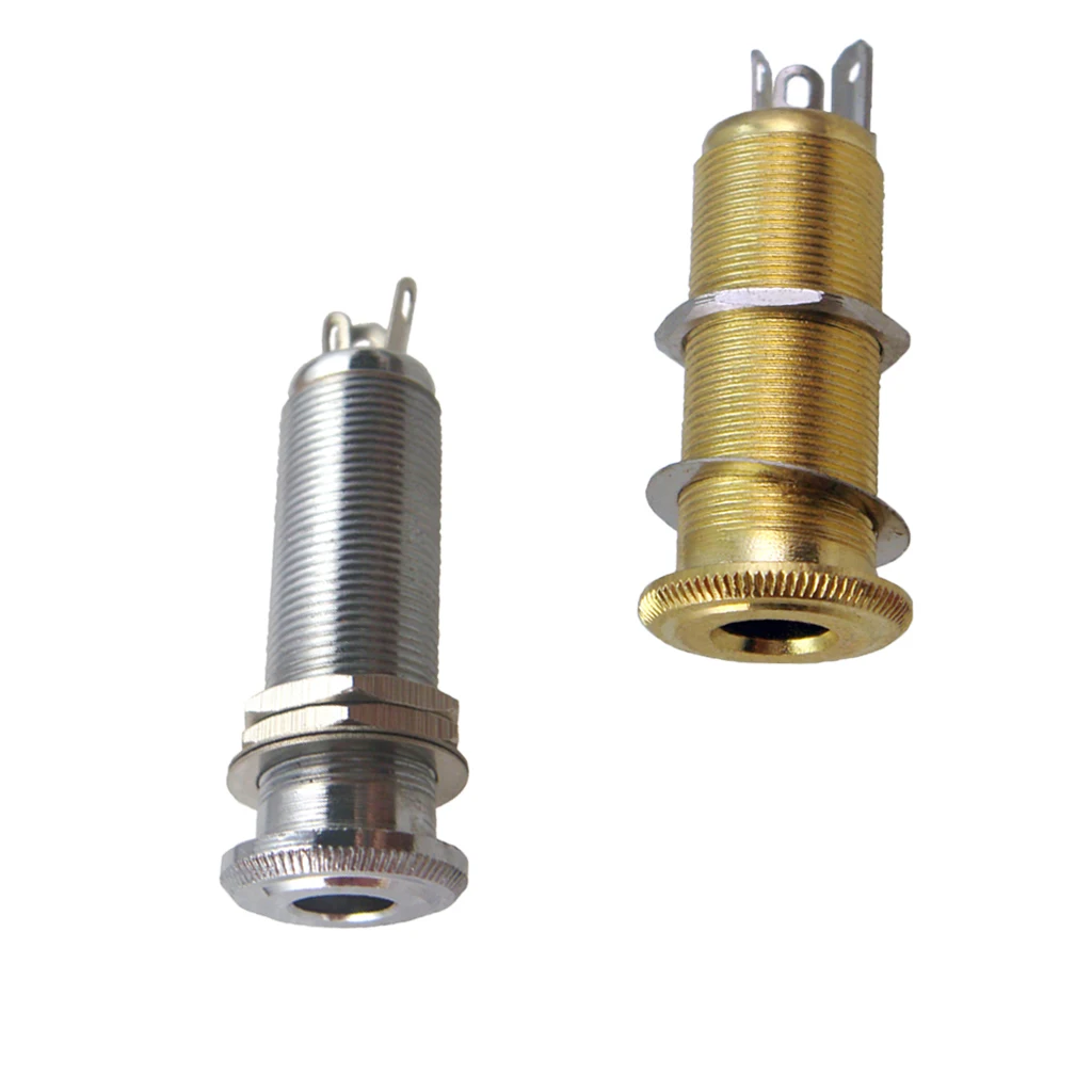 

2 Pcs Guitar Bass Pickup Threaded Cylinder Jack Output Input Plug Socket A+B