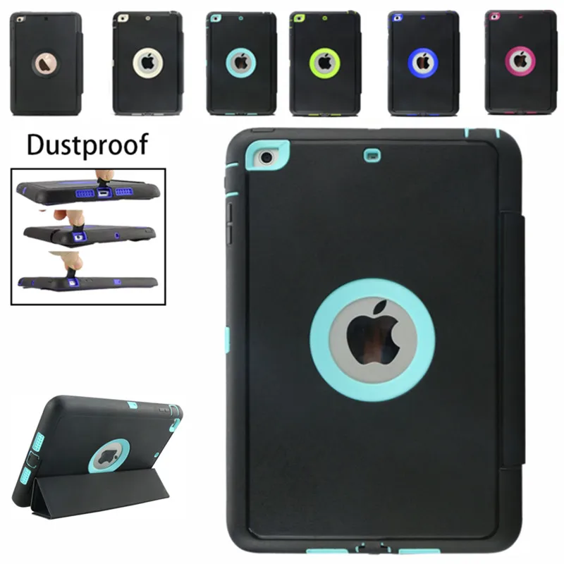Для Apple iPad 2 iPad 3 iPad 4 c Retina, безопасно для детей Броня ударопрочный Прочный силиконовый Жесткий чехол Чехол Флип-подставка противоударный