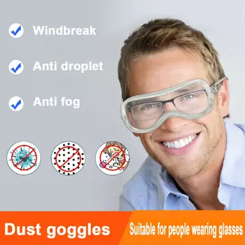 

Safety Goggles Windproof Dust Anti Fog Splash Protection Glasses Factory Hospital Medical Anti Spitter Transparent Goggles