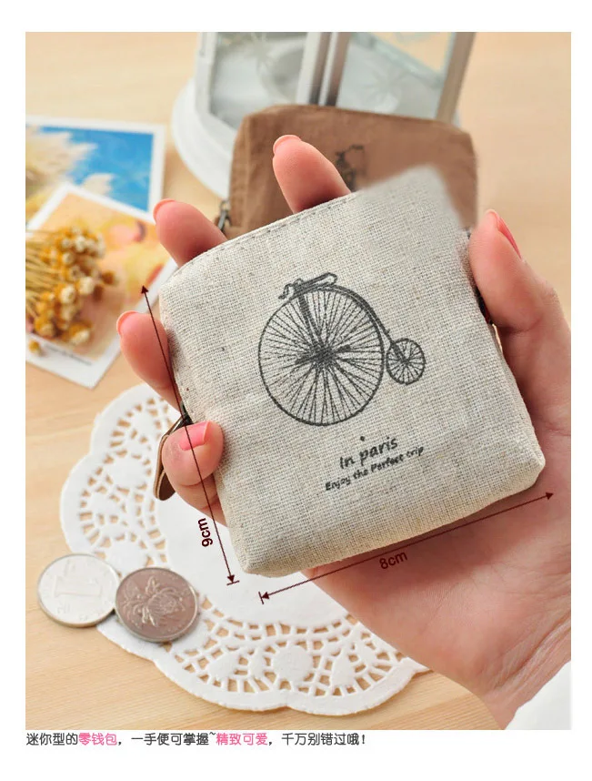 Customizable New Style Purse Korean-style Canvas Key Case Creative Cartoon Printed Mini Wallet Women's Manufacturers Direct Sell