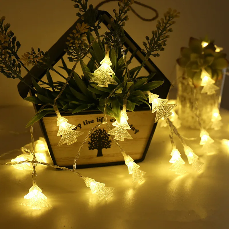 tree warm Светодиодный гирлянда, гирлянда со снежинками, сказочные огни на батарейках, висячие украшения, Рождественская елка, новогодний домашний декор, Navidad - Цвет: tree warm