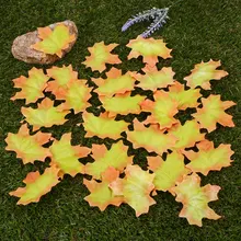 Украшение из листьев 50 шт. искусственные красивые осенние цветы Свадебные листья шелковые листья ремесло яркие Вечерние