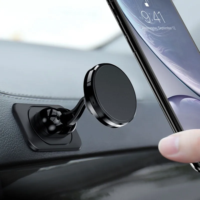 Magnetic Car Phone Holder Universal Car Phone Mount For Dashboard 360° Adjustable Cell Phone Cradle Mount magnetic phone holder - Цвет: BLACK