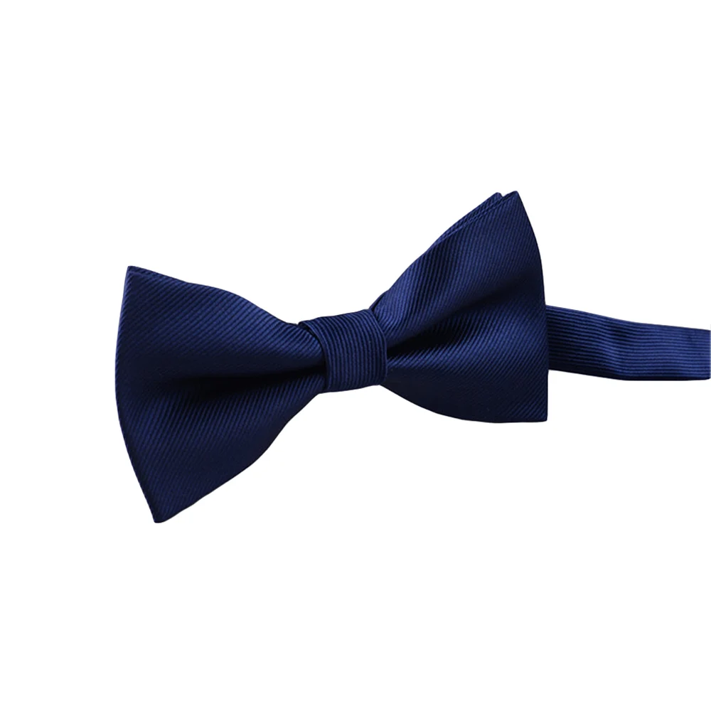 Dark Blue Мужской классический Одноцветный полосатый галстук-бабочка, Свадебный деловой Регулируемый Повседневный галстук-бабочка - Цвет: Dark Blue
