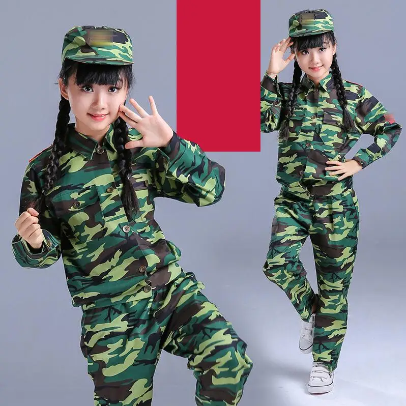 jungle camouflage Тактическая Военная форма для детского дня, маскировка, армейский Костюм Солдата, карнавальные костюмы на Хэллоуин для детей, для девочек, скаутов, мальчиков - Цвет: jungle camouflage