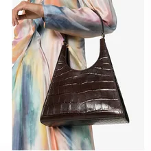 Женская сумка ретро Аллигатор Subaxillary сумка винтажные маленькие Треугольные сумки для багета для женщин крокодил сумка на плечо bolsas