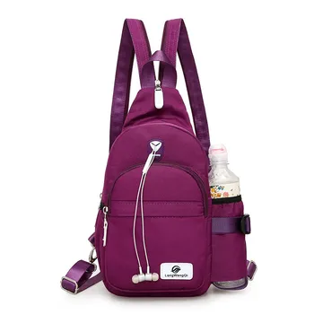 

Summer Waterproof Women Shoulder Bag Small Convenient Travel Backpacks Bag Female Casual Chest Bags Headphone Bagpack Mochilas