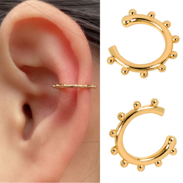 Earrings Without Ear Hole Star Wrap Clip On Earrings Earcuff for Women Chain Hollow Ear Cuff  Fake Earring Piercing