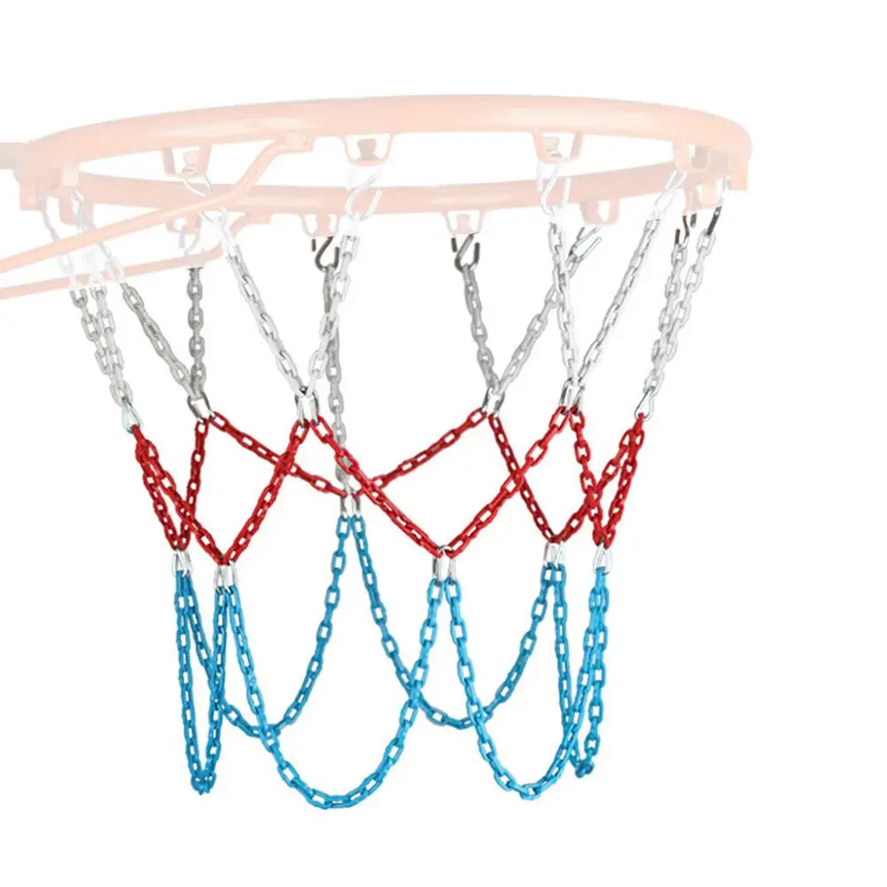 BETTERLINE Heavy Duty metal Chain basketball net di ricambio con 12 ganci a S e set di pinze a stringere ganci 53 cm inox ferro zincato 53,3 cm net 