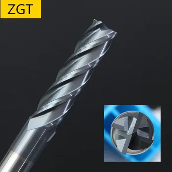 

ZGT Face Mill Endmills HRC50 4 Flute Alloy Carbide Tungsten Steel Milling Cutter End Mill 4mm 5mm 6mm 8mm Metal Cutter Milling