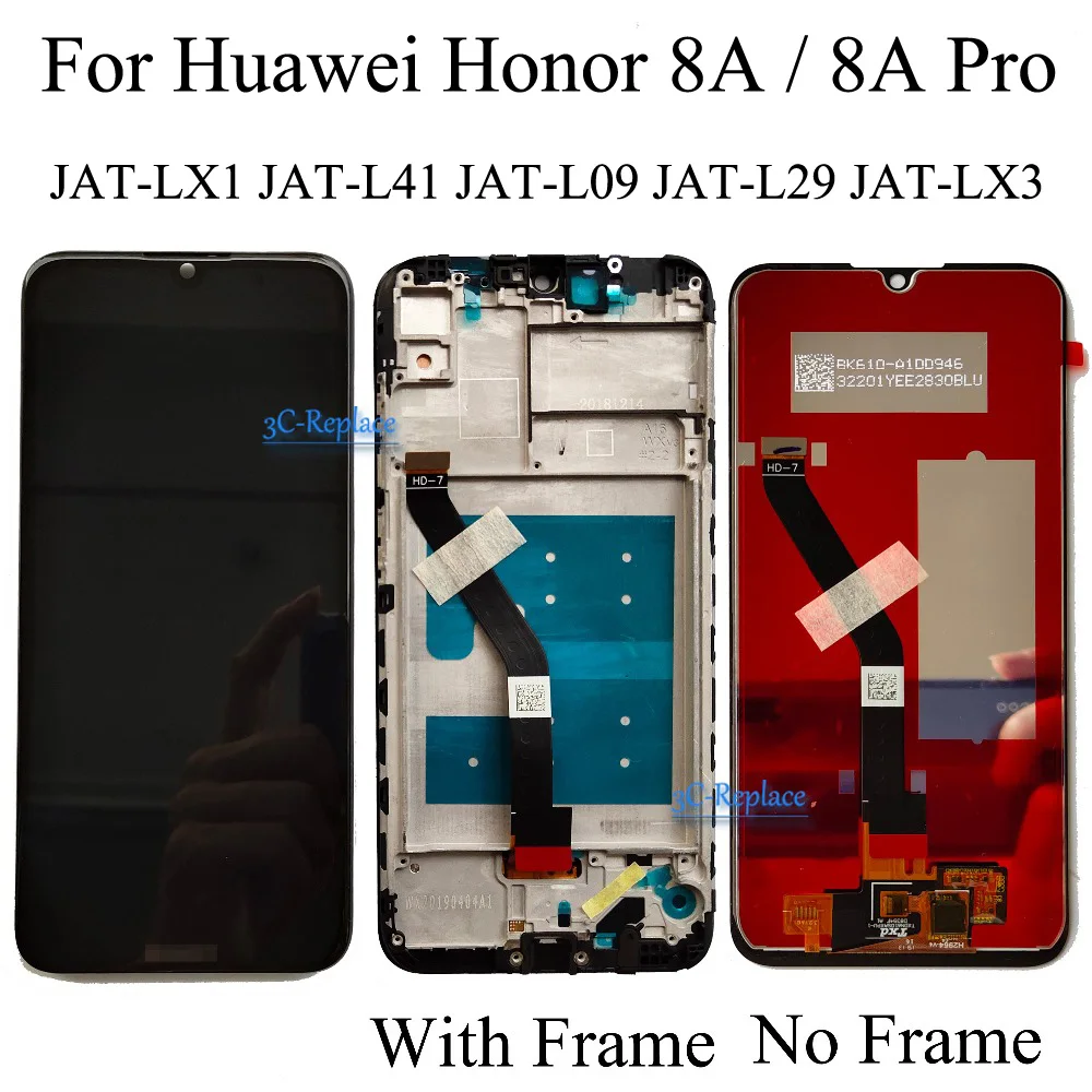 Оригинальный ЖК дисплей 6 1 дюйма для Huawei Honor 8A / Pro JAT L29 Y6s 2019 сенсорный экран с