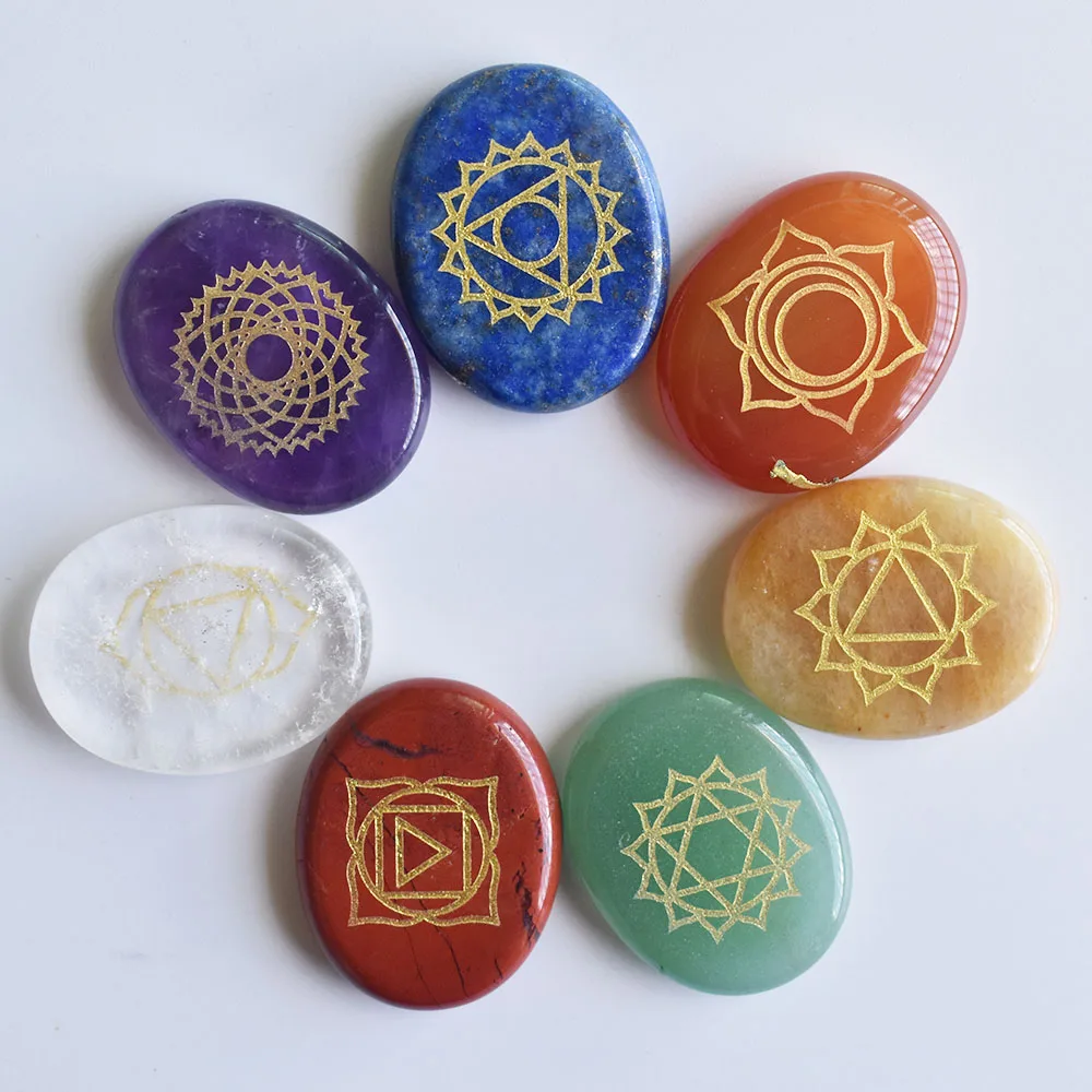 

Модные Овальные Подвески из натурального камня без отверстий, 7 шт./лот