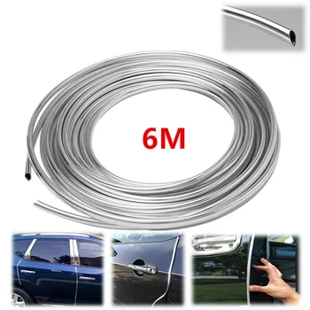 

6M Molding Strip Door Trim Anti Scratch Guard Protector Universal Silver Rims