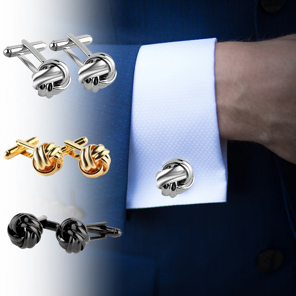 Запонки мужские витые классические запонки из сплава однотонные для делового