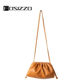 

FOSIZZO Tote Bag Women Fashion PU Leather Cloud Bag Soft Single Shoulder Bag Bolsos Mujer 2020 Crossbody Bag FS5038