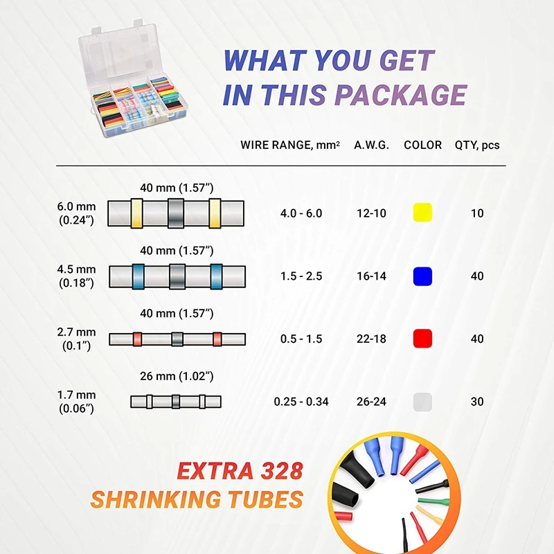 448 шт припоя уплотнения провода соединители водонепроницаемый и термоусадочные трубки стыковые соединители и термоусадочные трубы все в
