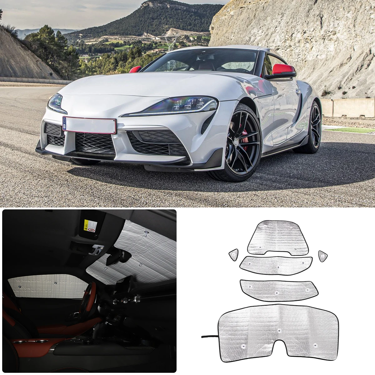 

6 шт., переднее лобовое стекло автомобиля, полное окно, солнцезащитный зонтик для Toyota GR Supra MK5 A90 19-22, автомобильные аксессуары для интерьера