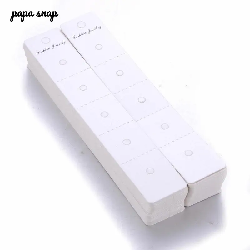 New High quality 5 hole 3*8CM White Snap Display Paper Card for 18/20mm Button Jewelry 0267 | Украшения и аксессуары