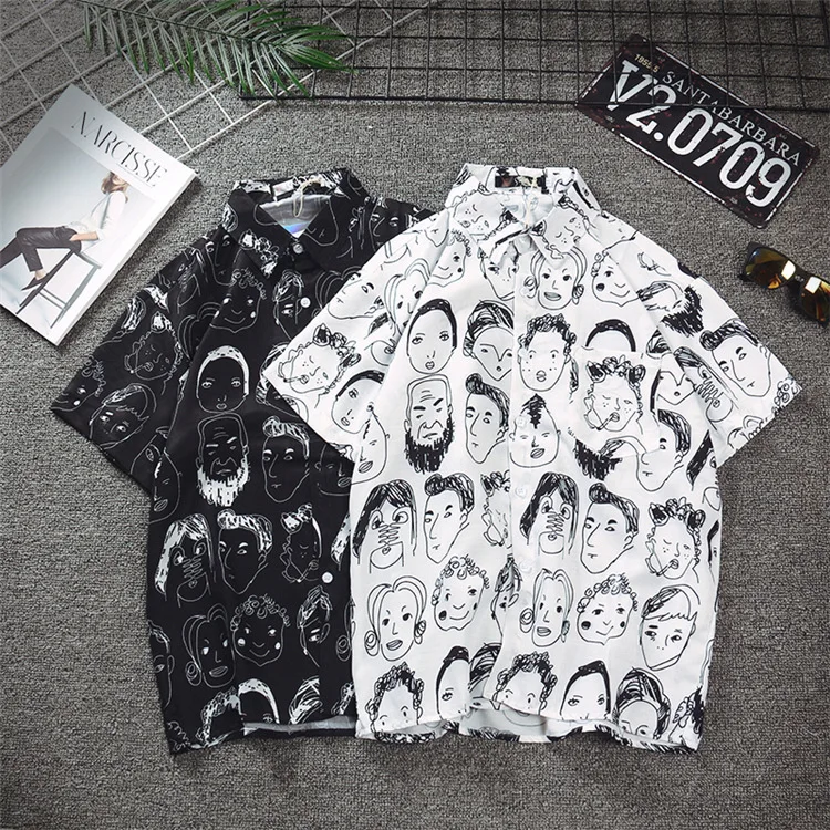 

Shirts Women Half Sleeve Shirts for Women Plus Size Shirt Korean Style Women Tops Harajuku Tops Women 2020 Graffiti Print