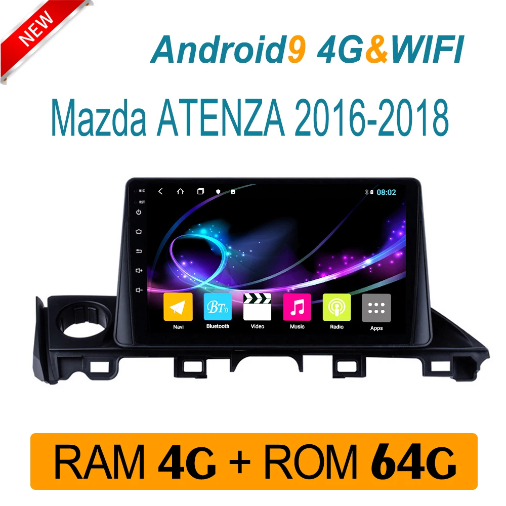 Автомагнитола для Mazda Atenza 2016-2018 мультимедийная система аудио стерео RAM4G ROM64G