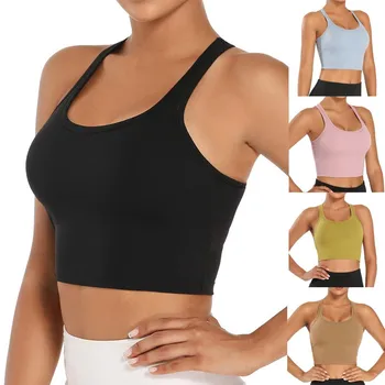 

Fashion Women Sleeveless Casual Vest Ladies Chest pad movement Short Tank Tops Ladies Chest pad movement Short Tank Tops 2020