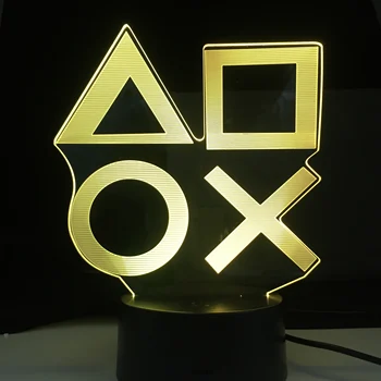 

Console Icon Logo Gaming Room Desk Setup Lighting Decor 16 Colors LED Night Lamp on the table Game Sensor Light Christmas Gift