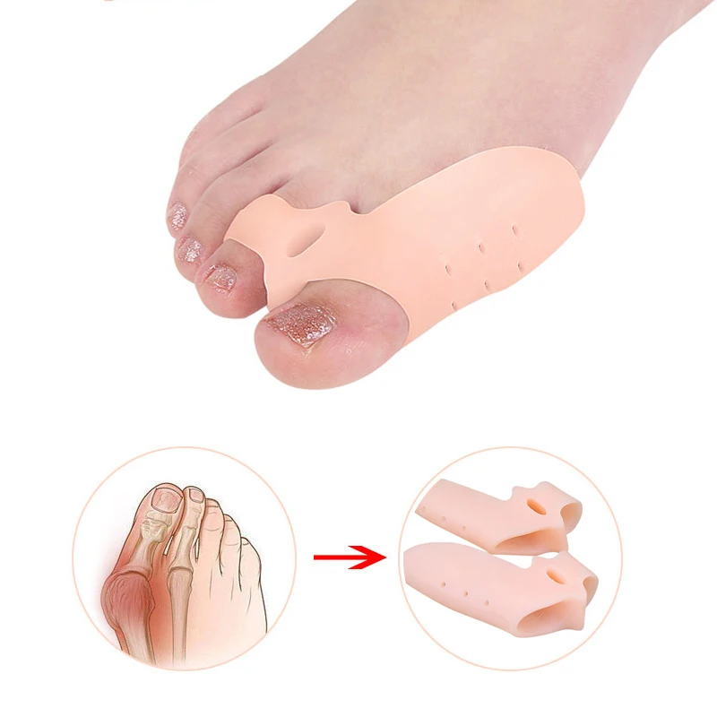 2pcs Silicone Bunion Corrector Toe Separators Foot Corrector Straightener For Toes Haluksy Calluses Pad Hallux Valgus toe separators toe corrector