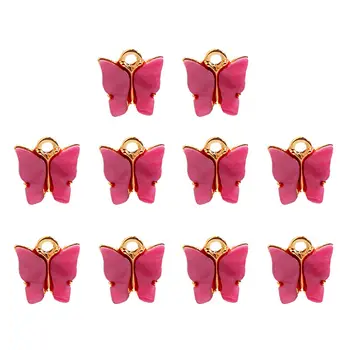 

JJFOUCS 10Pcs/set 10 Colors Acrylic Resin Butterfly DIY Jewelry Accessories For Drop Earring Pendant Necklaces Making Wholesale