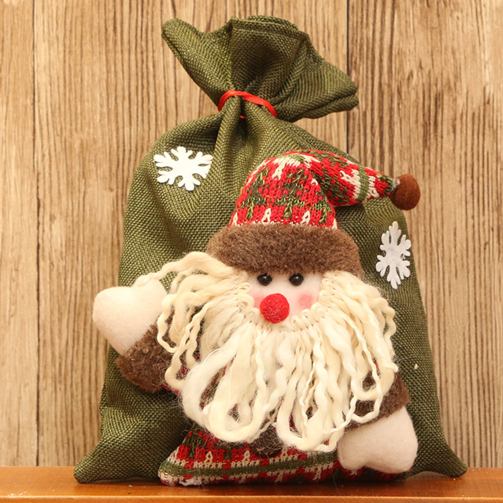 

1pcs 20X28cm Santa Claus Candy Bag New Year kids favor gift bag doll Festival party Christmas decoration storage bag For home