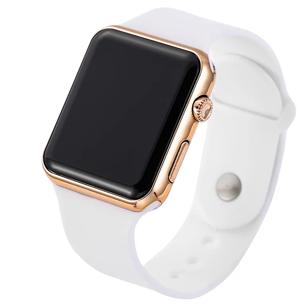 White Rose Gold Цифровые спортивные светодиодные часы, розовые мужские и женские модные квадратные наручные часы, подарок для пары, силиконовые Роскошные Брендовые Часы - Цвет: White Rose Gold