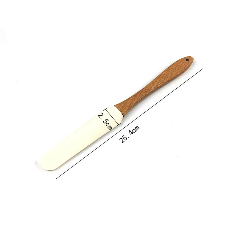 Cooking tools Silicone Cream Butter Cake Spatula With Wood Handle Mixing Batter Scraper Brush Butter Mixer Cake Brushes Baking